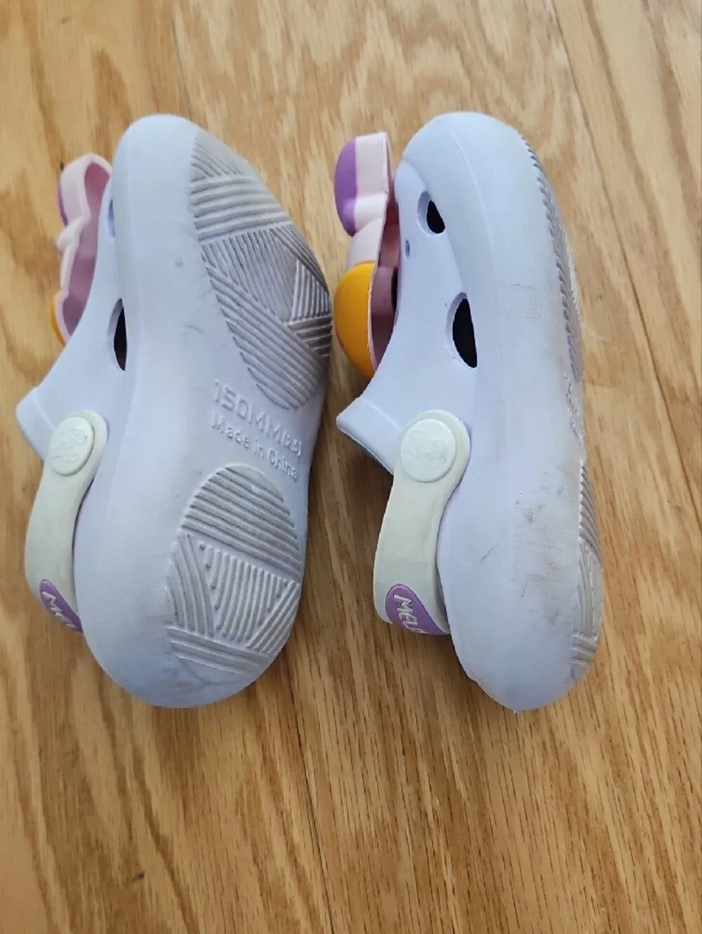 Kids Purple Slip-On Clog Sandals with Cartoon Duck Accent Toddler 7-8 Size